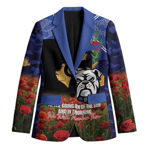 Personalised Bulldogs Rugby ANZAC Day Blazer Last Post Poppy We Will Remember Them