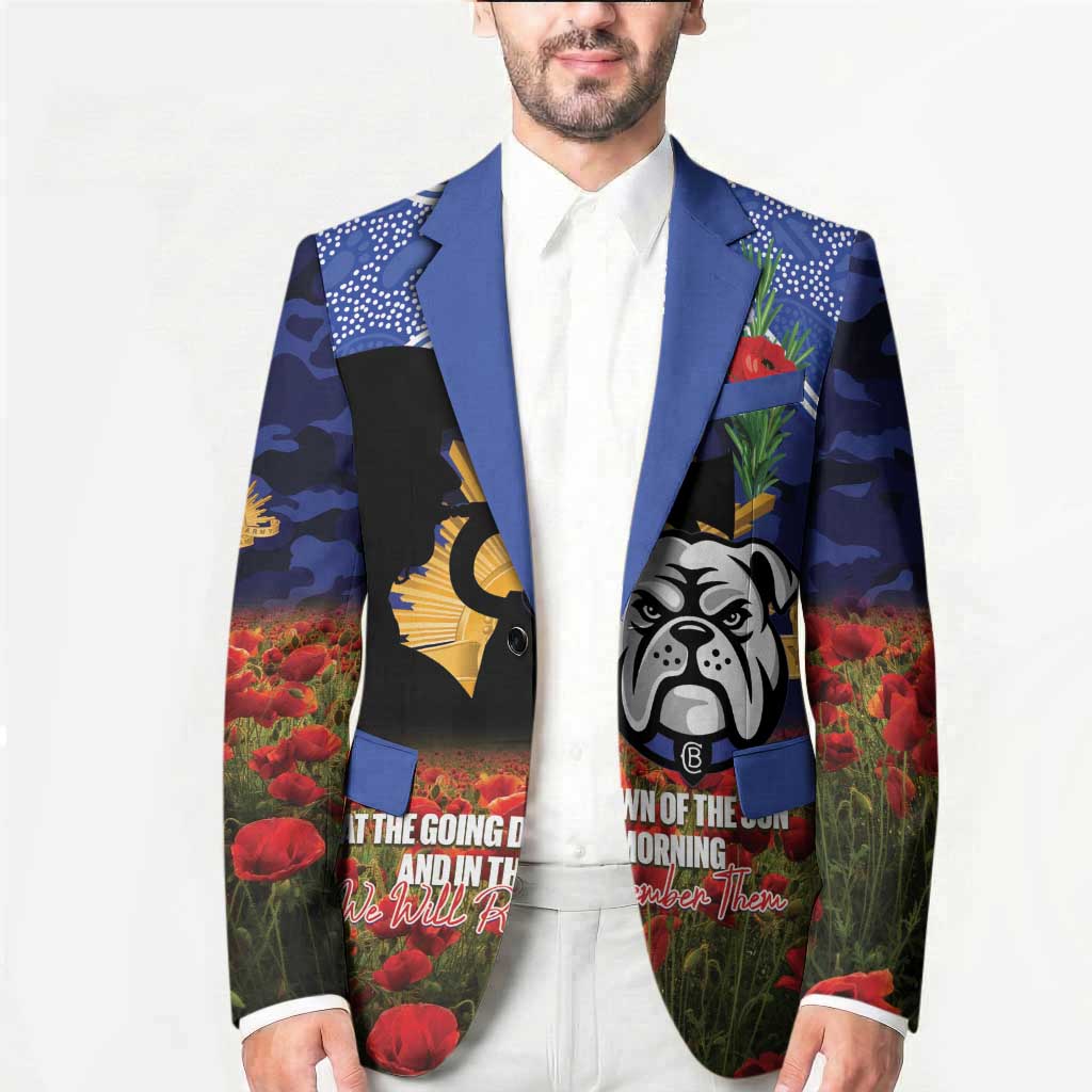 Personalised Bulldogs Rugby ANZAC Day Blazer Last Post Poppy We Will Remember Them