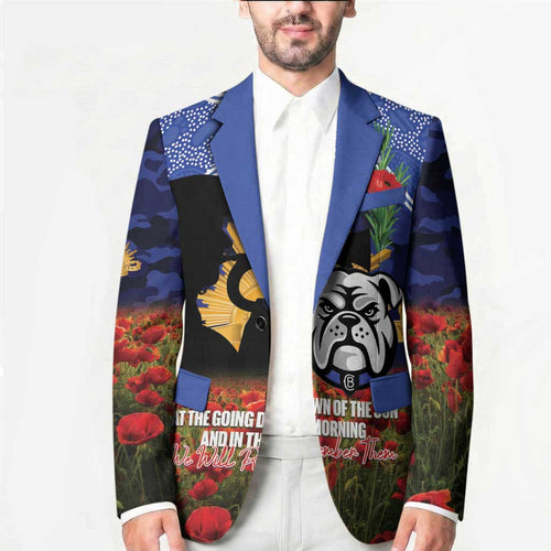 Personalised Bulldogs Rugby ANZAC Day Blazer Last Post Poppy We Will Remember Them