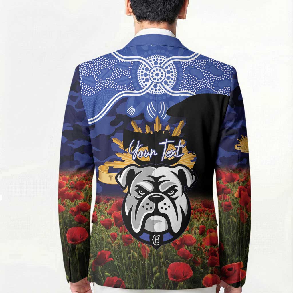 Personalised Bulldogs Rugby ANZAC Day Blazer Last Post Poppy We Will Remember Them