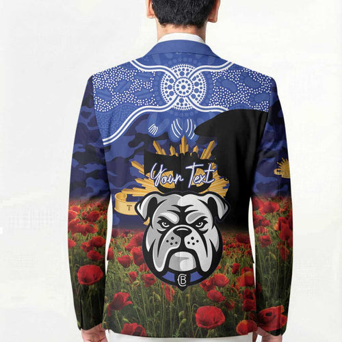 Personalised Bulldogs Rugby ANZAC Day Blazer Last Post Poppy We Will Remember Them