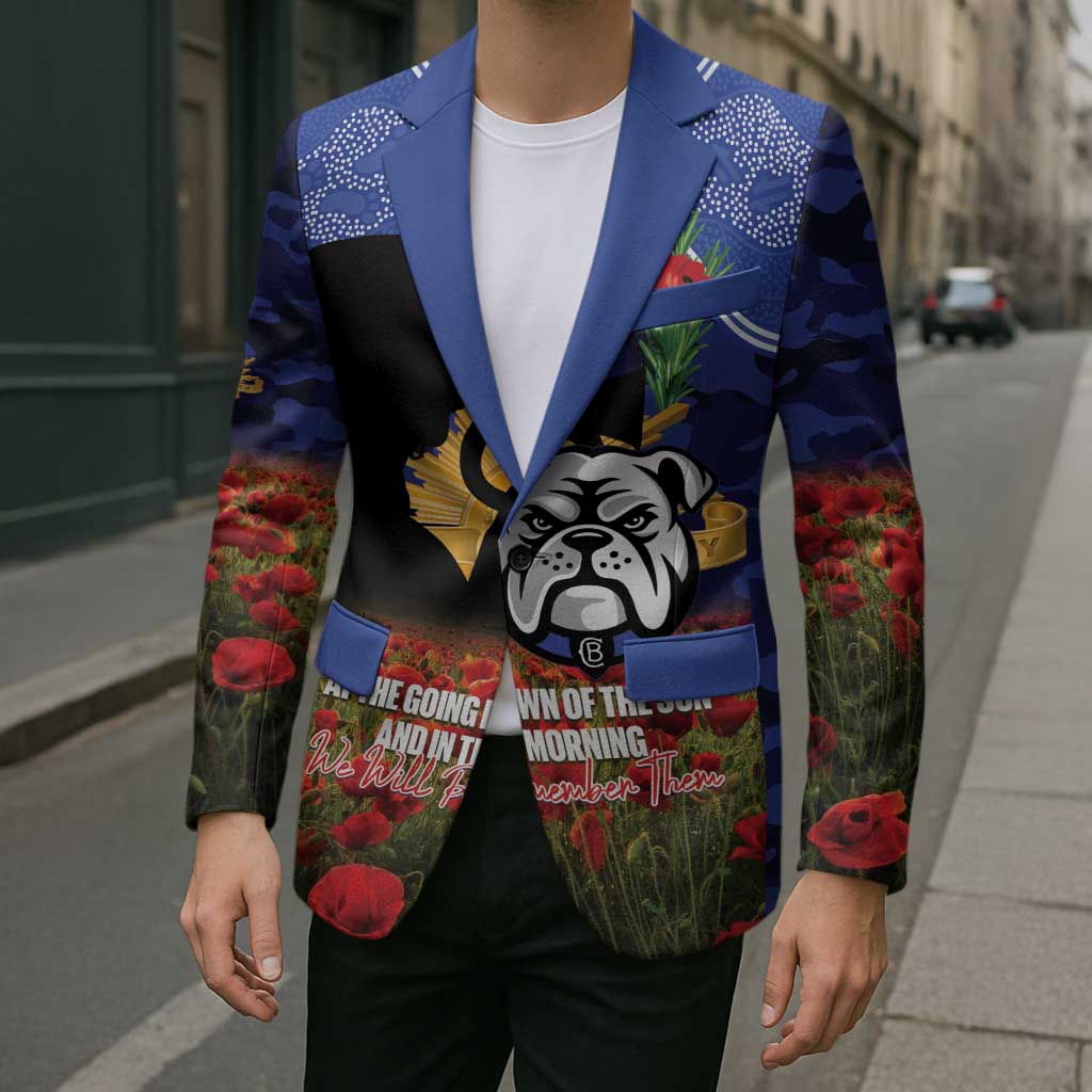 Personalised Bulldogs Rugby ANZAC Day Blazer Last Post Poppy We Will Remember Them