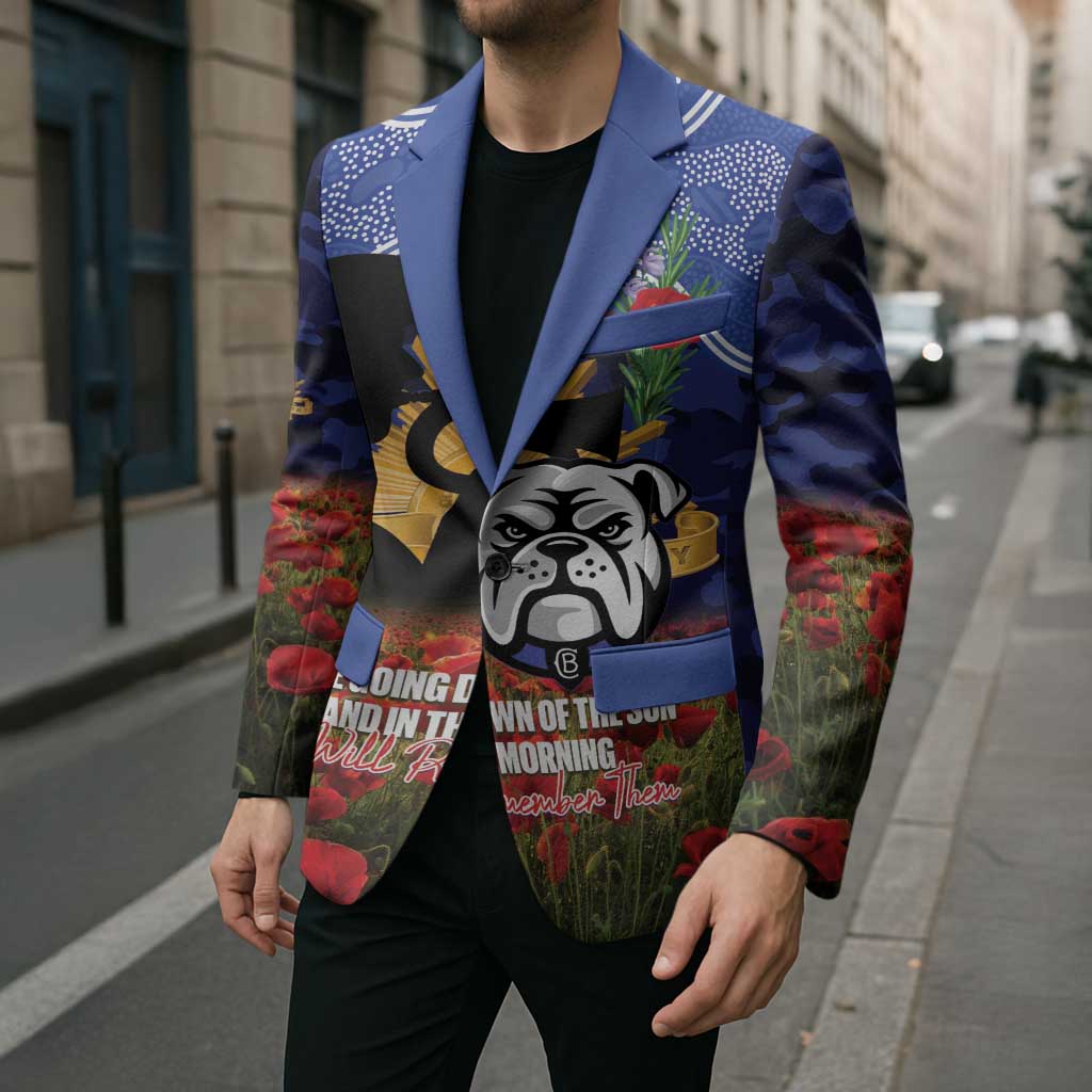 Personalised Bulldogs Rugby ANZAC Day Blazer Last Post Poppy We Will Remember Them