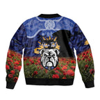 Personalised Bulldogs Rugby ANZAC Day Bomber Jacket Last Post Poppy We Will Remember Them