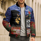 Personalised Bulldogs Rugby ANZAC Day Bomber Puffer Jacket Last Post Poppy We Will Remember Them