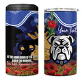 Personalised Bulldogs Rugby ANZAC Day 4 in 1 Can Cooler Tumbler Last Post Poppy We Will Remember Them