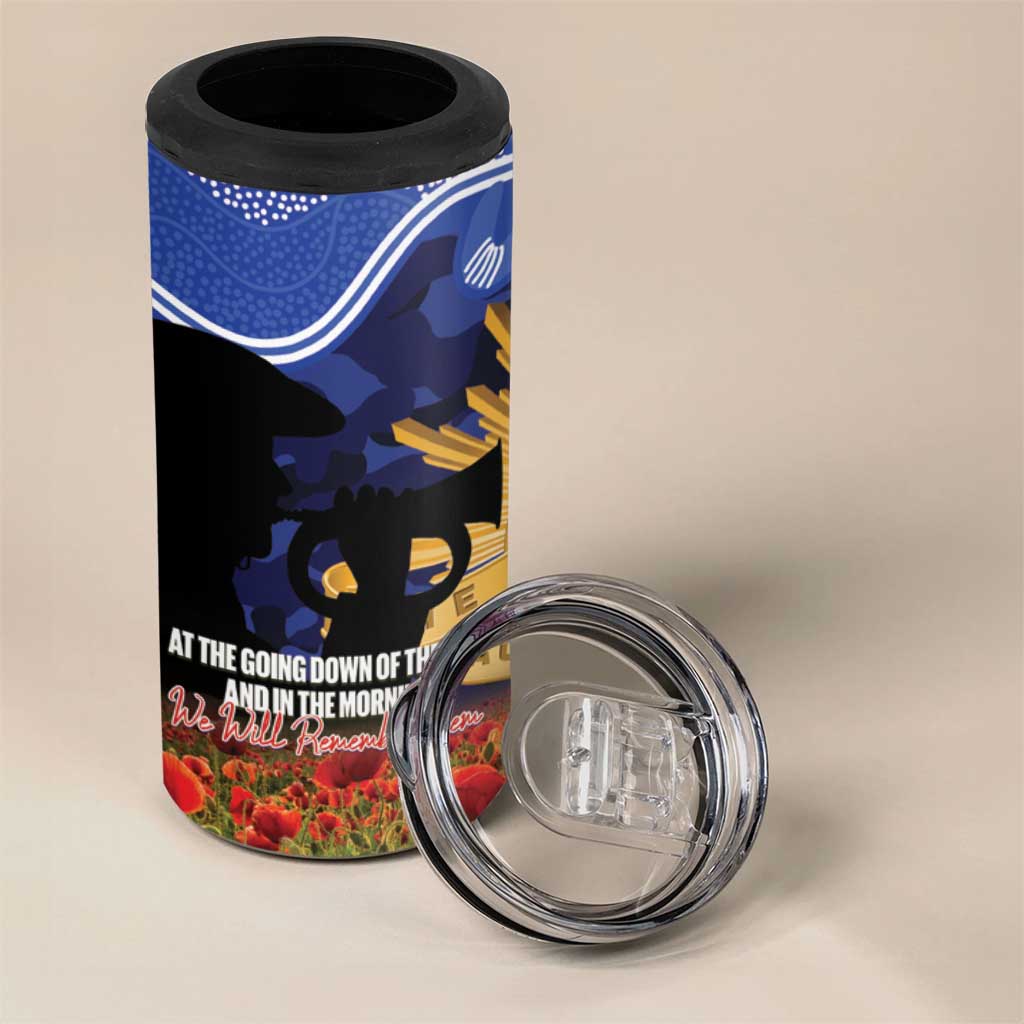 Personalised Bulldogs Rugby ANZAC Day 4 in 1 Can Cooler Tumbler Last Post Poppy We Will Remember Them