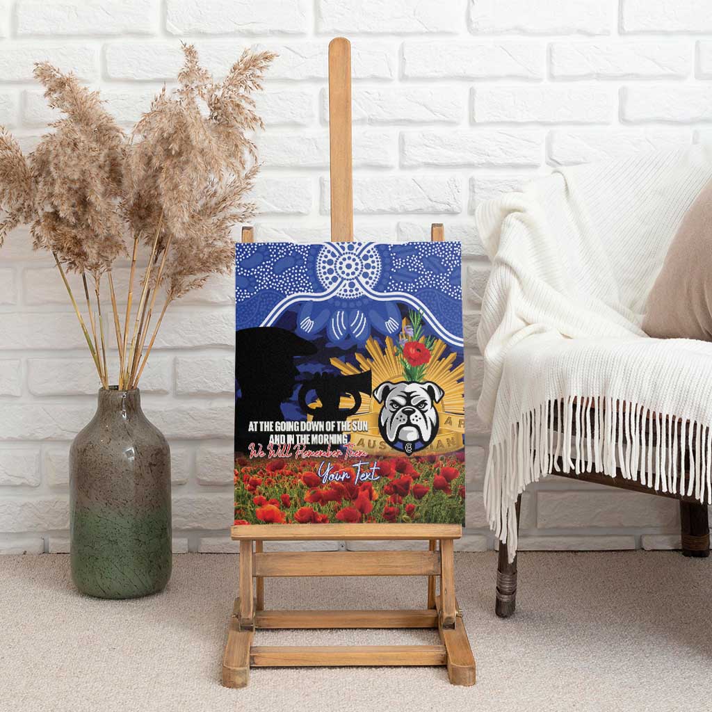 Personalised Bulldogs Rugby ANZAC Day Canvas Wall Art Last Post Poppy We Will Remember Them