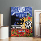 Personalised Bulldogs Rugby ANZAC Day Canvas Wall Art Last Post Poppy We Will Remember Them