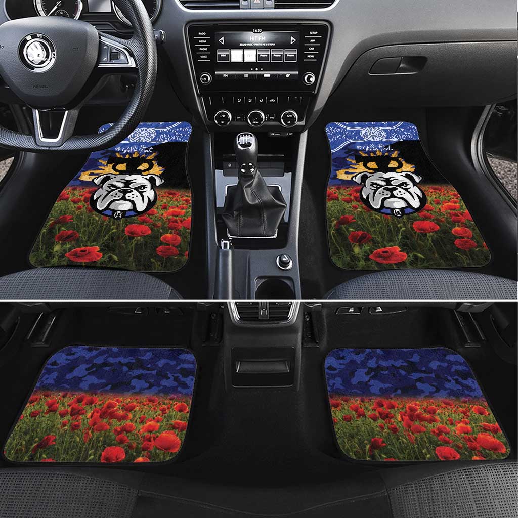 Personalised Bulldogs Rugby ANZAC Day Car Mats Last Post Poppy We Will Remember Them