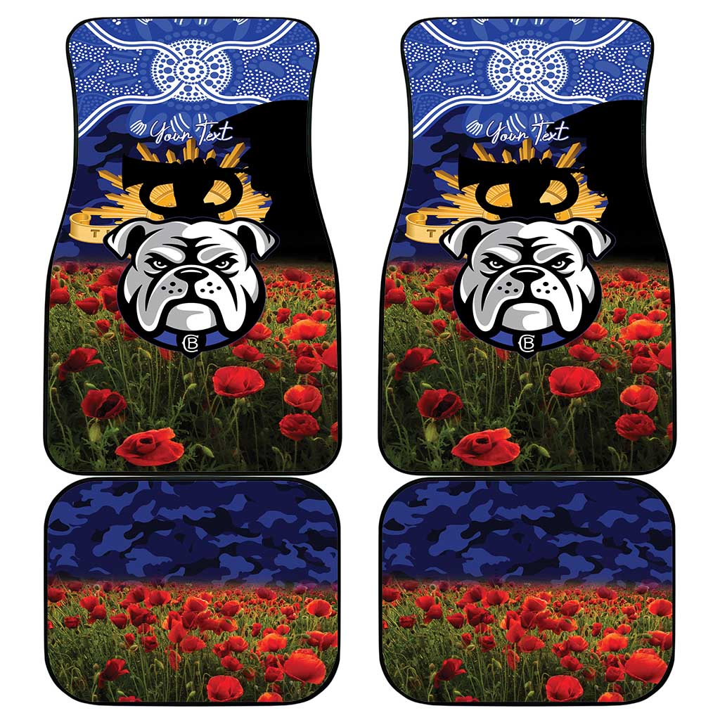 Personalised Bulldogs Rugby ANZAC Day Car Mats Last Post Poppy We Will Remember Them