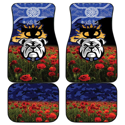 Personalised Bulldogs Rugby ANZAC Day Car Mats Last Post Poppy We Will Remember Them