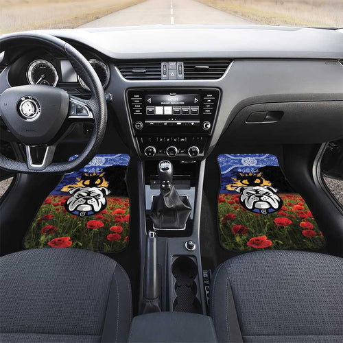 Personalised Bulldogs Rugby ANZAC Day Car Mats Last Post Poppy We Will Remember Them
