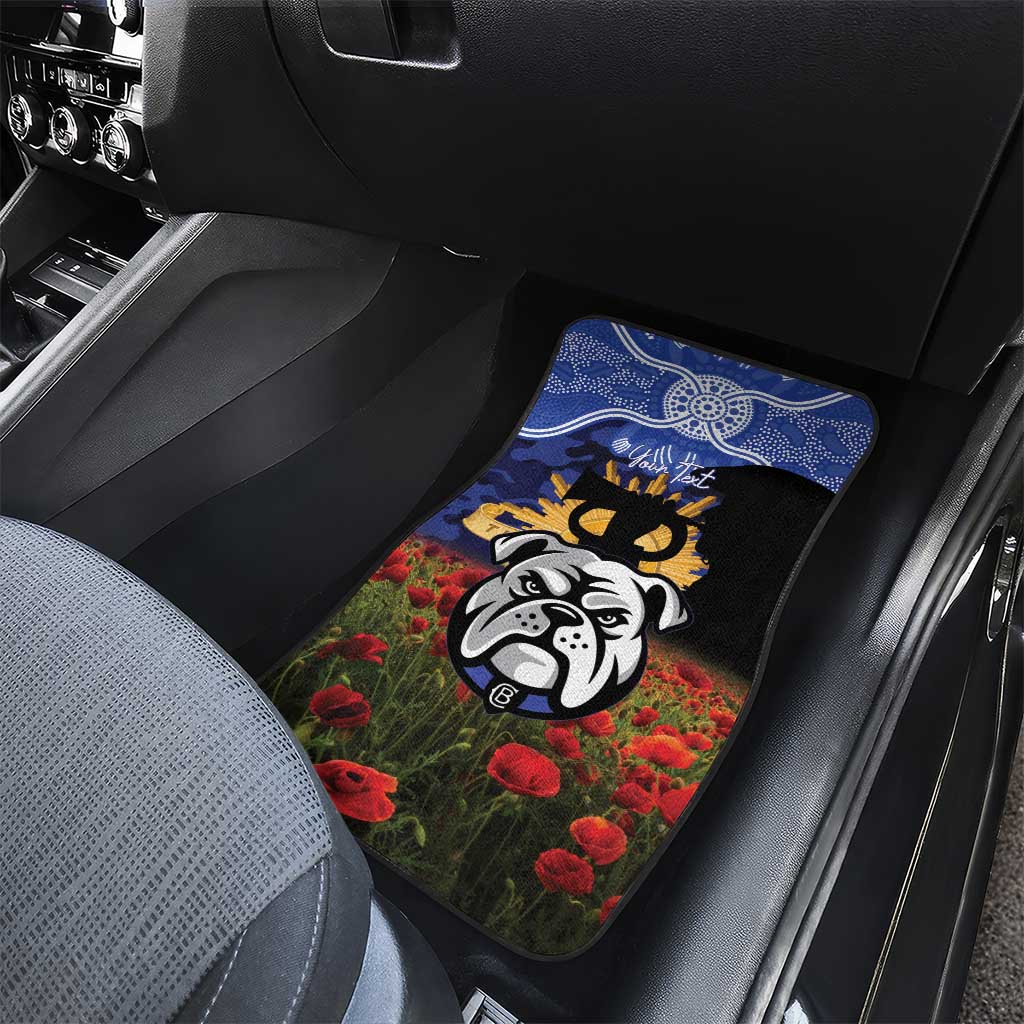 Personalised Bulldogs Rugby ANZAC Day Car Mats Last Post Poppy We Will Remember Them