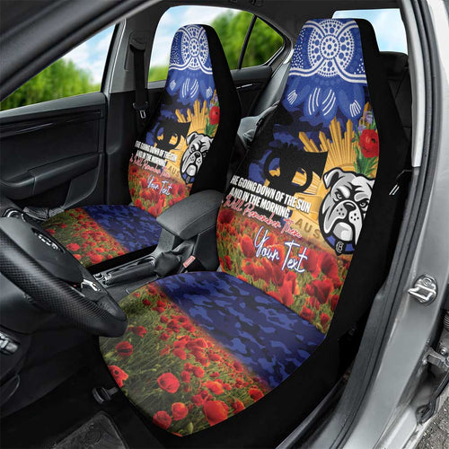 Personalised Bulldogs Rugby ANZAC Day Car Seat Cover Last Post Poppy We Will Remember Them