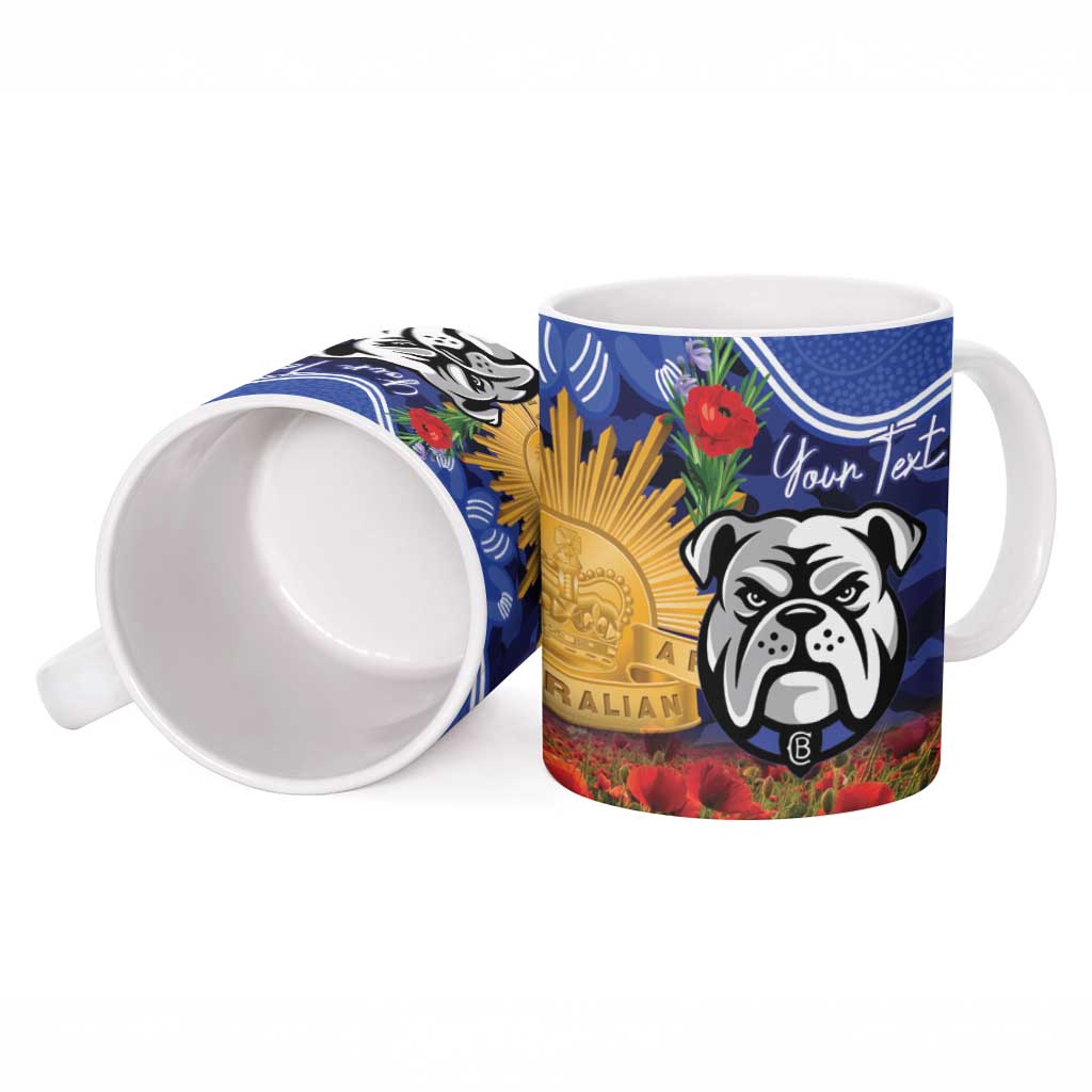 Personalised Bulldogs Rugby ANZAC Day Ceramic Mug Last Post Poppy We Will Remember Them