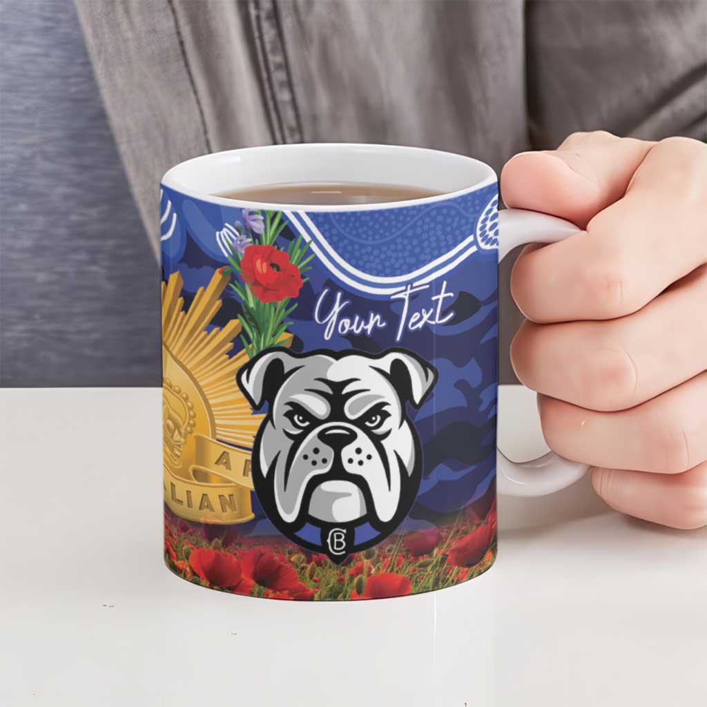 Personalised Bulldogs Rugby ANZAC Day Ceramic Mug Last Post Poppy We Will Remember Them