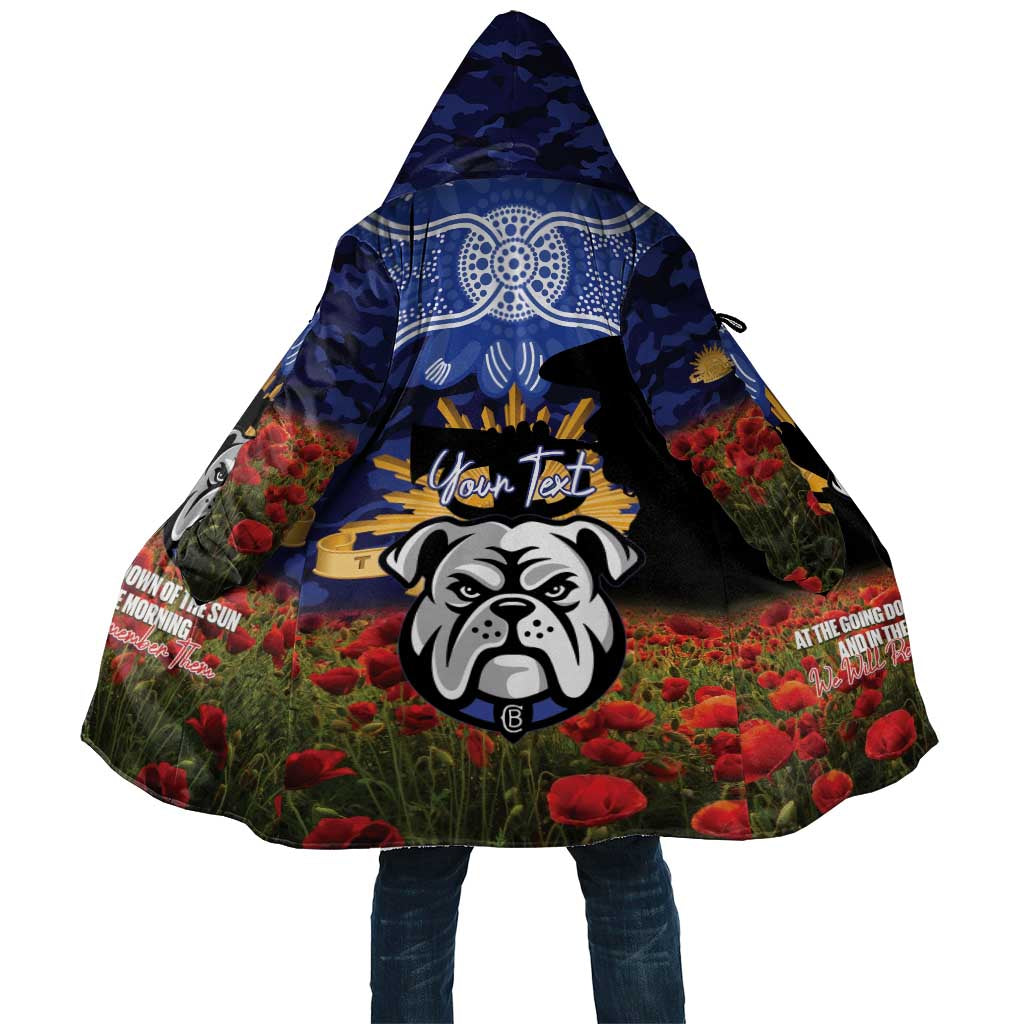 Personalised Bulldogs Rugby ANZAC Day Cloak Last Post Poppy We Will Remember Them