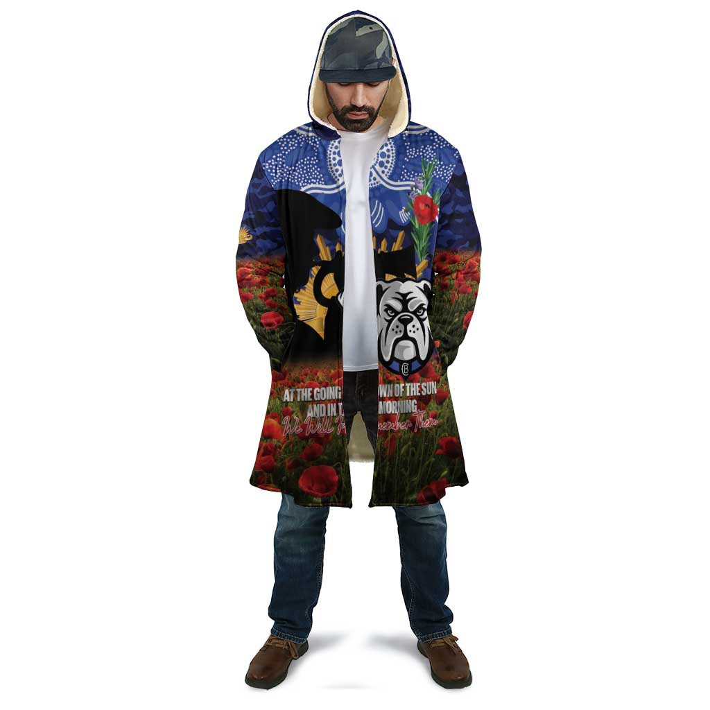 Personalised Bulldogs Rugby ANZAC Day Cloak Last Post Poppy We Will Remember Them
