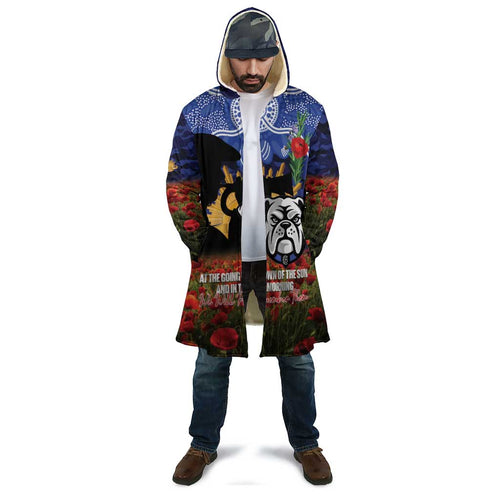 Personalised Bulldogs Rugby ANZAC Day Cloak Last Post Poppy We Will Remember Them