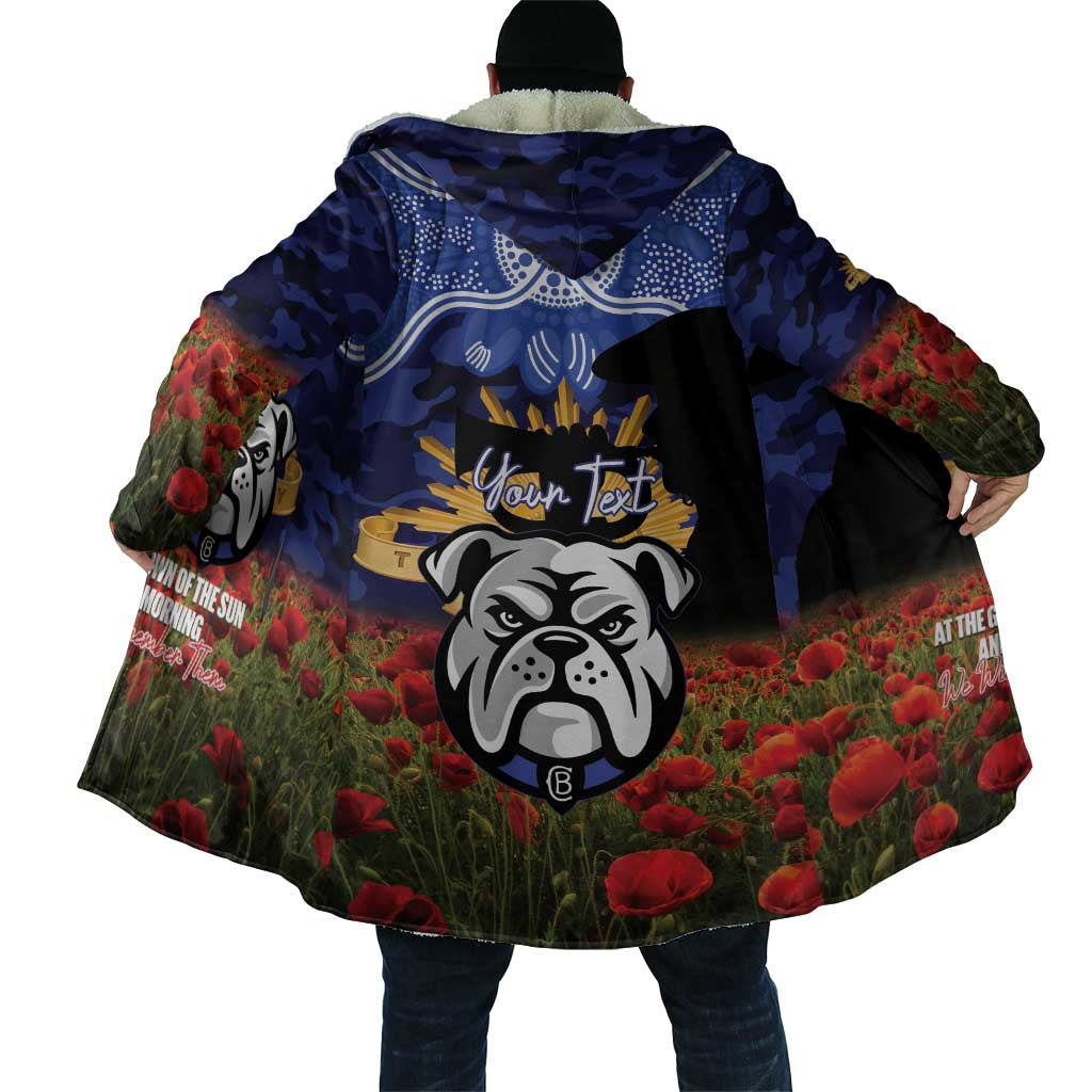 Personalised Bulldogs Rugby ANZAC Day Cloak Last Post Poppy We Will Remember Them