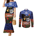 Personalised Bulldogs Rugby ANZAC Day Couples Matching Mermaid Dress and Long Sleeve Button Shirt Last Post Poppy We Will Remember Them