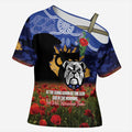 Personalised Bulldogs Rugby ANZAC Day Cross Shoulder Shirt Last Post Poppy We Will Remember Them