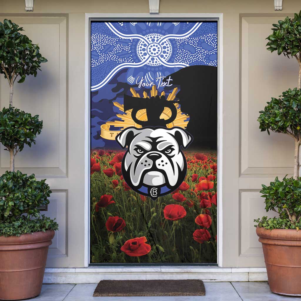 Personalised Bulldogs Rugby ANZAC Day Door Cover Last Post Poppy We Will Remember Them