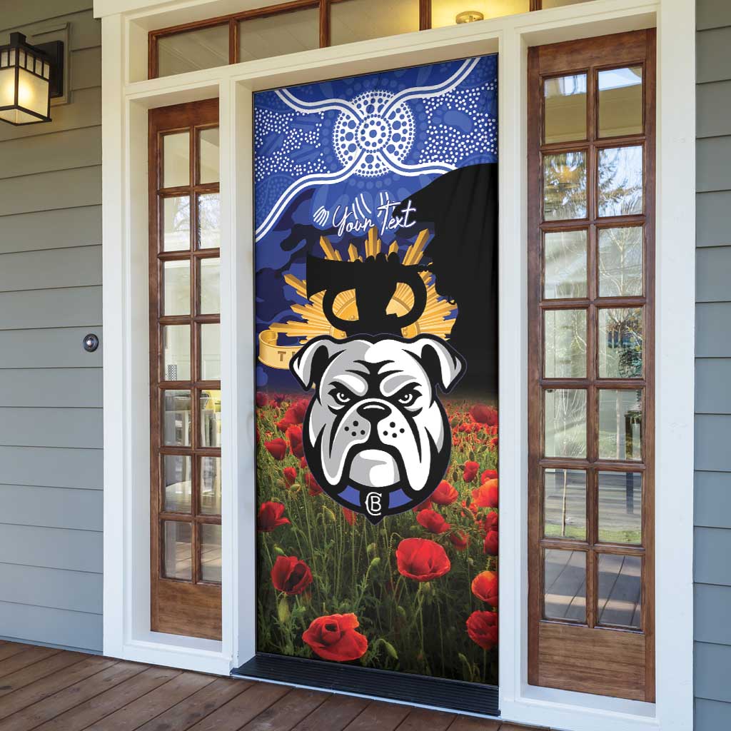 Personalised Bulldogs Rugby ANZAC Day Door Cover Last Post Poppy We Will Remember Them