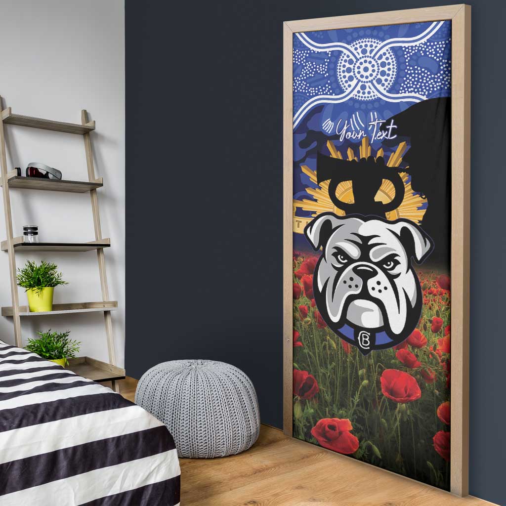 Personalised Bulldogs Rugby ANZAC Day Door Cover Last Post Poppy We Will Remember Them