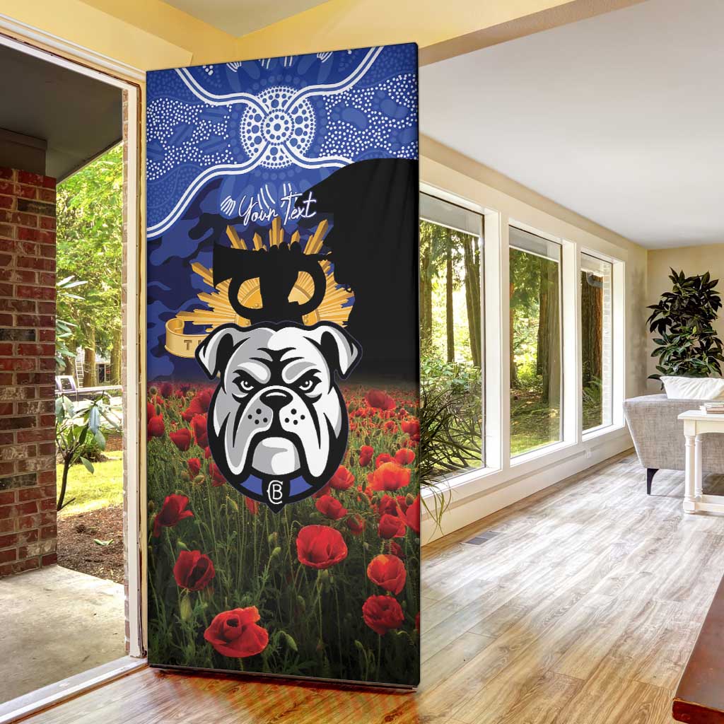 Personalised Bulldogs Rugby ANZAC Day Door Cover Last Post Poppy We Will Remember Them