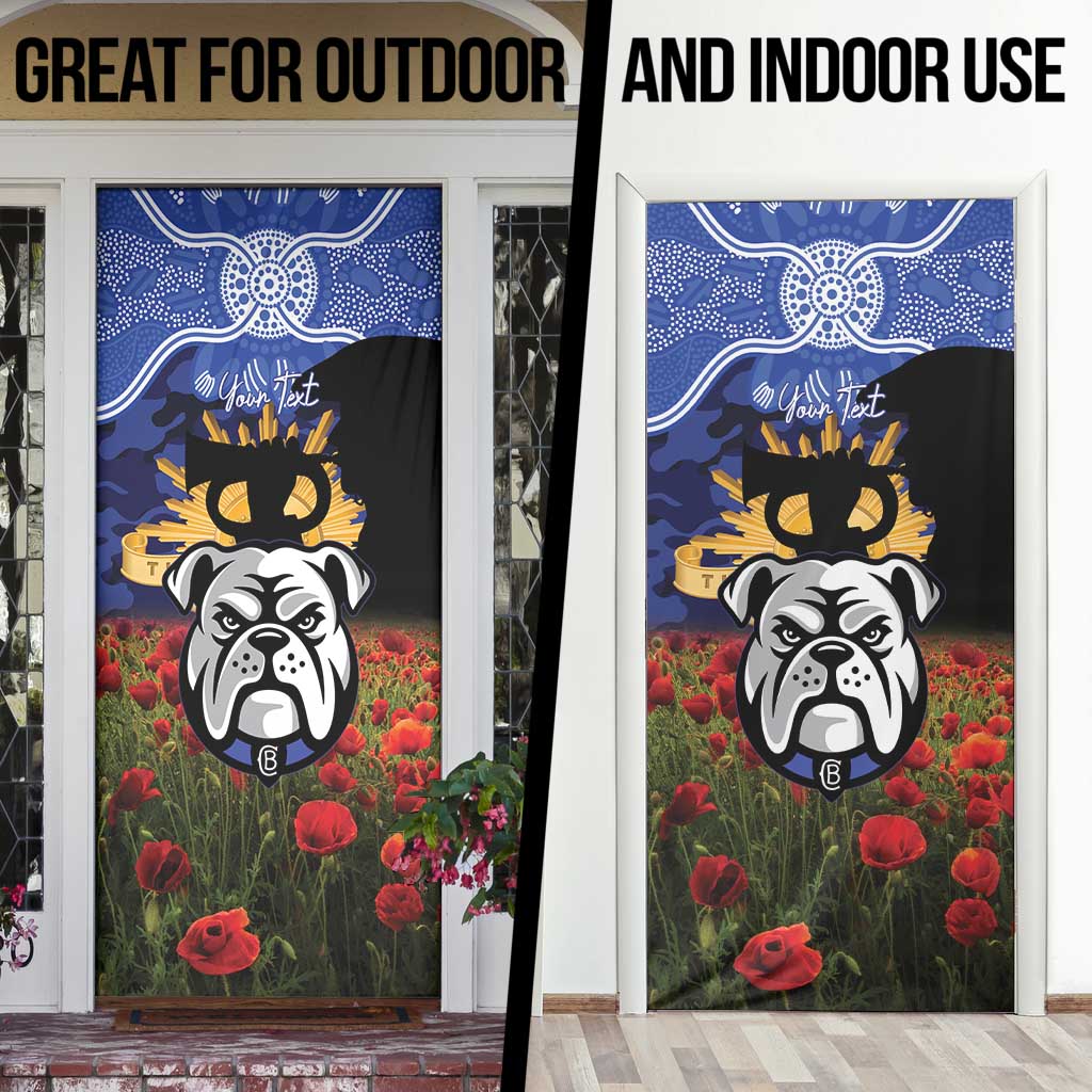 Personalised Bulldogs Rugby ANZAC Day Door Cover Last Post Poppy We Will Remember Them