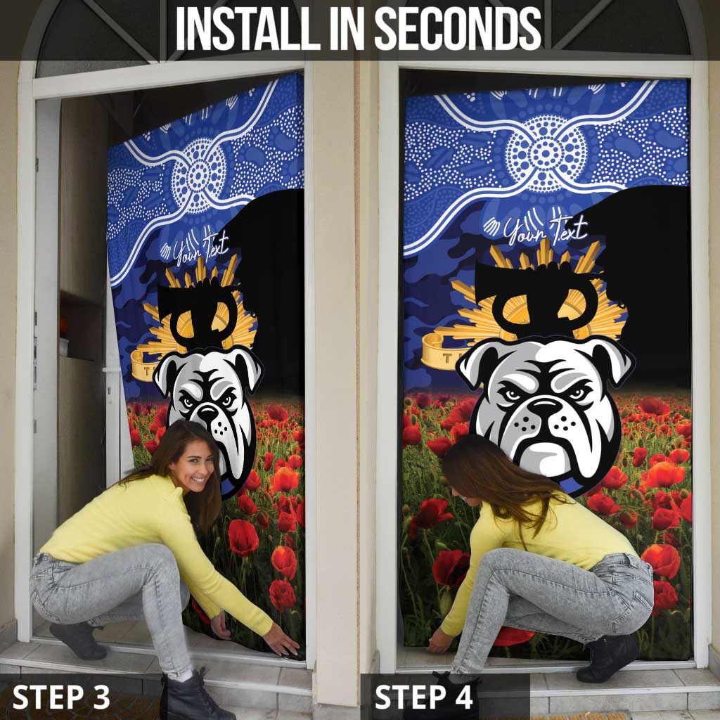 Personalised Bulldogs Rugby ANZAC Day Door Cover Last Post Poppy We Will Remember Them