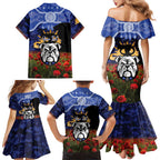 Personalised Bulldogs Rugby ANZAC Day Family Matching Mermaid Dress and Hawaiian Shirt Last Post Poppy We Will Remember Them