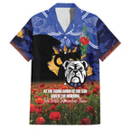 Personalised Bulldogs Rugby ANZAC Day Family Matching Off The Shoulder Long Sleeve Dress and Hawaiian Shirt Last Post Poppy We Will Remember Them