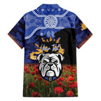 Personalised Bulldogs Rugby ANZAC Day Family Matching Off Shoulder Maxi Dress and Hawaiian Shirt Last Post Poppy We Will Remember Them