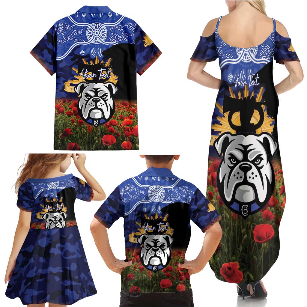 Personalised Bulldogs Rugby ANZAC Day Family Matching Summer Maxi Dress and Hawaiian Shirt Last Post Poppy We Will Remember Them