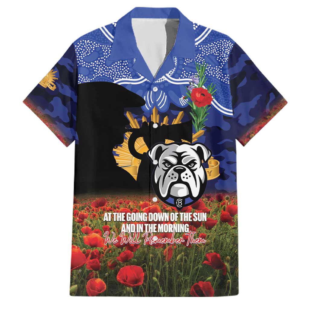 Personalised Bulldogs Rugby ANZAC Day Family Matching Summer Maxi Dress and Hawaiian Shirt Last Post Poppy We Will Remember Them