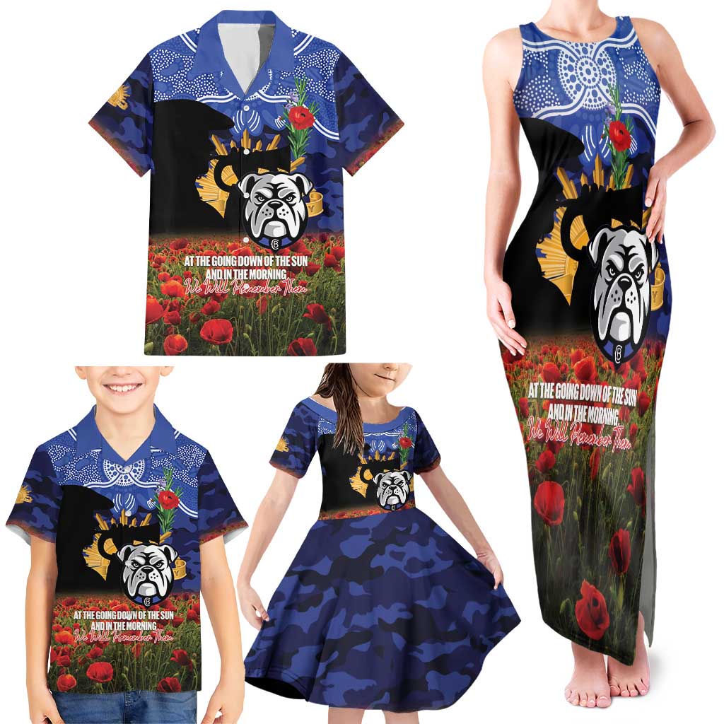 Personalised Bulldogs Rugby ANZAC Day Family Matching Tank Maxi Dress and Hawaiian Shirt Last Post Poppy We Will Remember Them