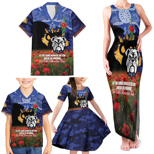 Personalised Bulldogs Rugby ANZAC Day Family Matching Tank Maxi Dress and Hawaiian Shirt Last Post Poppy We Will Remember Them