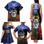 Personalised Bulldogs Rugby ANZAC Day Family Matching Tank Maxi Dress and Hawaiian Shirt Last Post Poppy We Will Remember Them