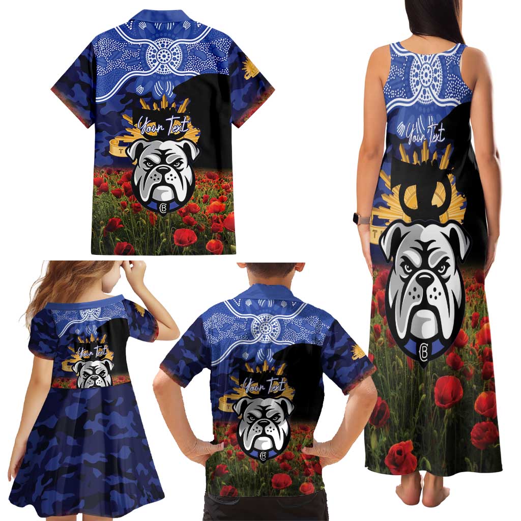 Personalised Bulldogs Rugby ANZAC Day Family Matching Tank Maxi Dress and Hawaiian Shirt Last Post Poppy We Will Remember Them