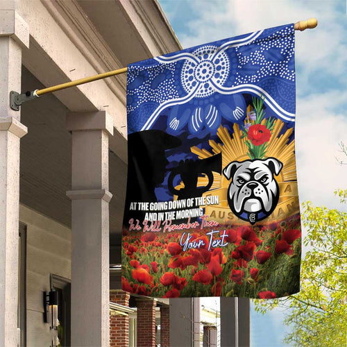 Personalised Bulldogs Rugby ANZAC Day Garden Flag Last Post Poppy We Will Remember Them