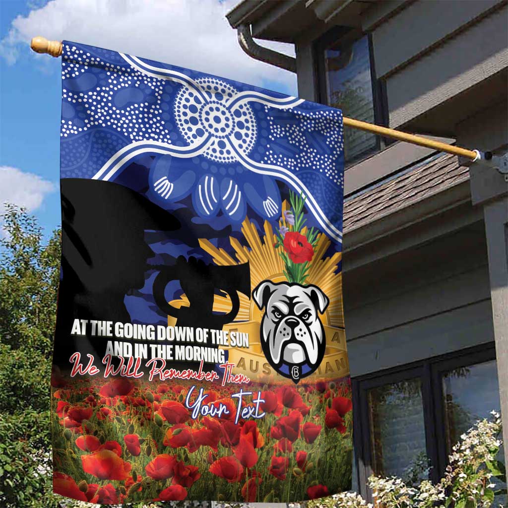 Personalised Bulldogs Rugby ANZAC Day Garden Flag Last Post Poppy We Will Remember Them