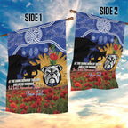 Personalised Bulldogs Rugby ANZAC Day Garden Flag Last Post Poppy We Will Remember Them