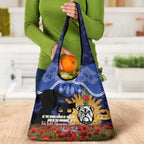 Personalised Bulldogs Rugby ANZAC Day Grocery Bag Last Post Poppy We Will Remember Them