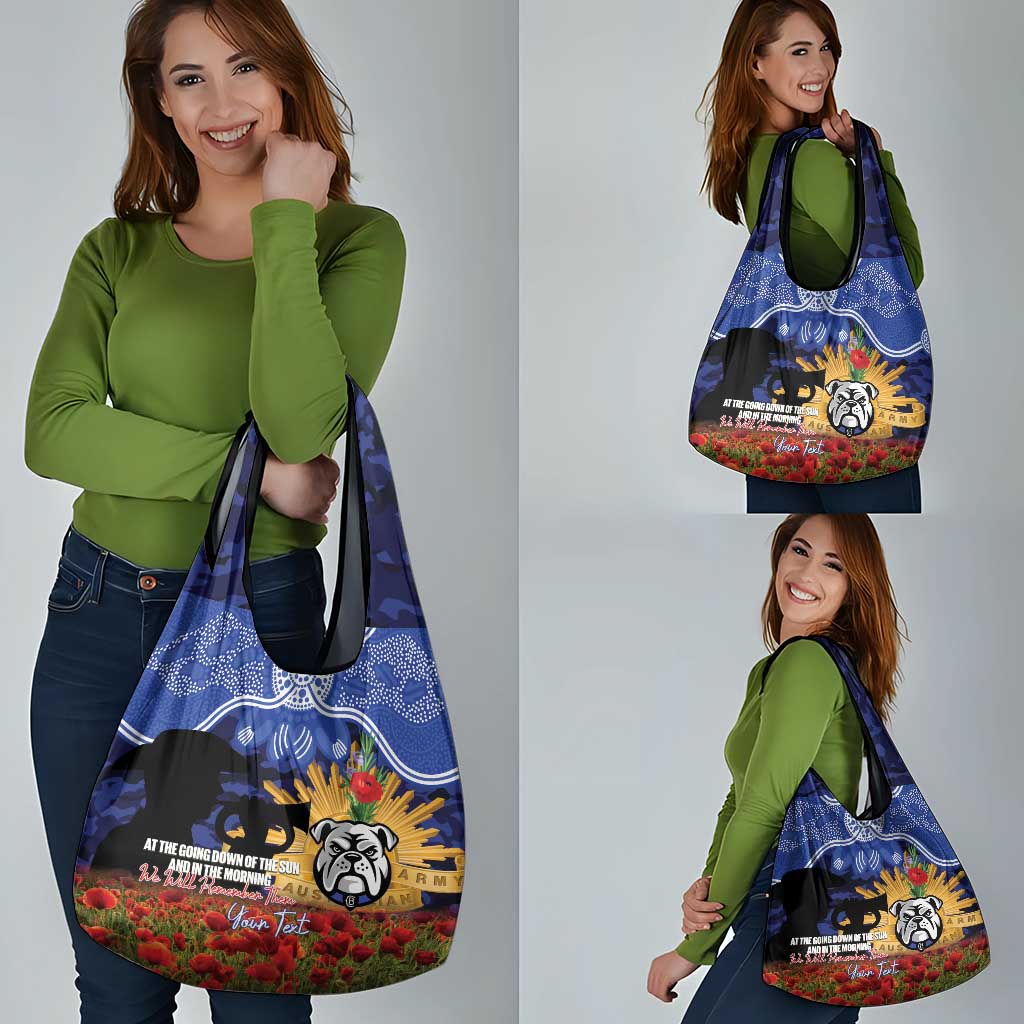 Personalised Bulldogs Rugby ANZAC Day Grocery Bag Last Post Poppy We Will Remember Them
