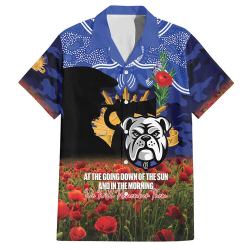 Personalised Bulldogs Rugby ANZAC Day Hawaiian Shirt Last Post Poppy We Will Remember Them