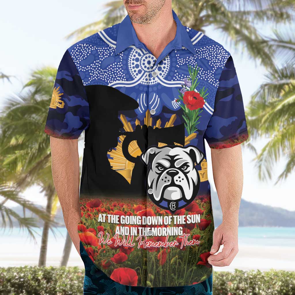 Personalised Bulldogs Rugby ANZAC Day Hawaiian Shirt Last Post Poppy We Will Remember Them