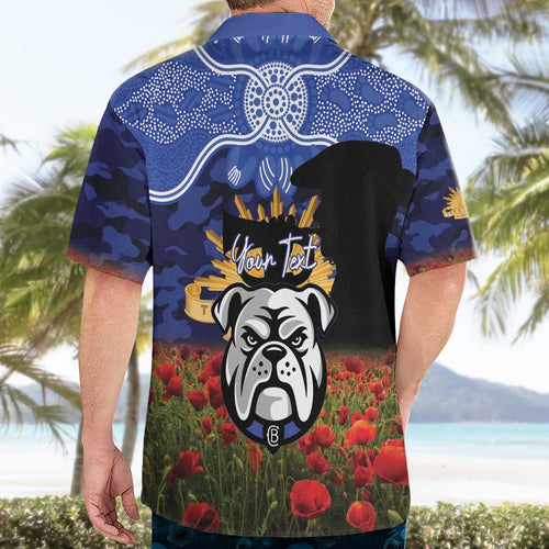 Personalised Bulldogs Rugby ANZAC Day Hawaiian Shirt Last Post Poppy We Will Remember Them